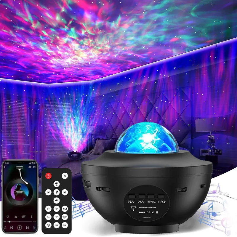 Colorido estrelado projetor galáxia luz da noite criança bluetooth usb leitor de música estrela nightlight romântico projetor noite lâmpada presente
