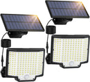 Luz solar 172LED externa à prova d'água com sensor de movimento holofote controle remoto 3 modos para pátio garagem quintal