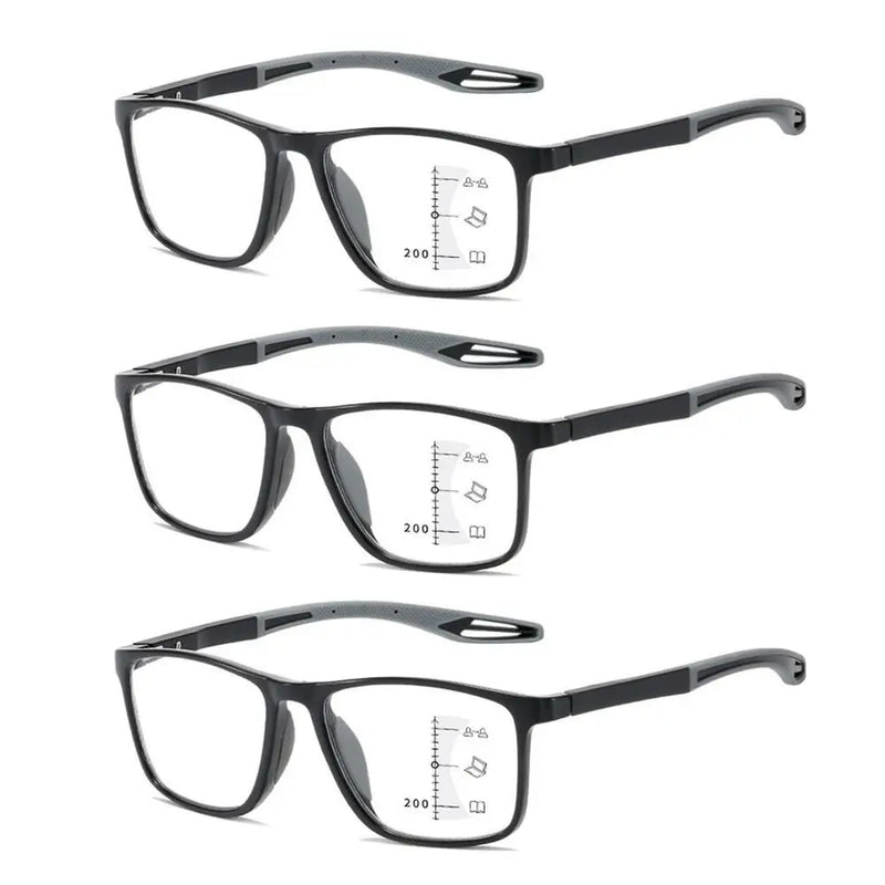 Óculos de leitura progressivos multifocais TR90 Frame Homens Mulheres Óculos esportivos anti-luz azul Ultraleve Bifocal Presbiopia