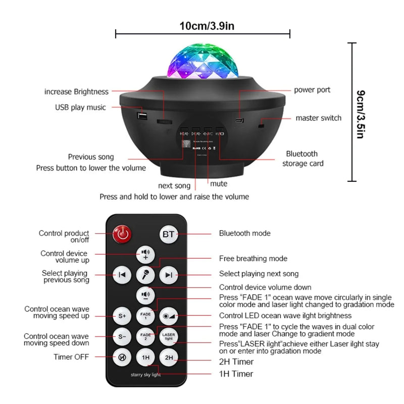 Colorido estrelado projetor galáxia luz da noite criança bluetooth usb leitor de música estrela nightlight romântico projetor noite lâmpada presente