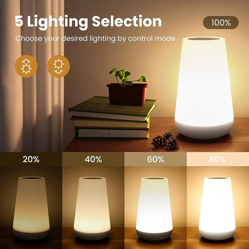 Lâmpada de mesa lâmpada cabeceira para o quarto 13 cores mudando toque luz da noite rgb remoto regulável usb recarregável portátil