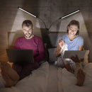 Lâmpada de mesa led com braçadeira regulável clipe na luz de leitura 5 brilho 3 modos flexível pescoço de ganso luz de mesa de leitura usb livros ni