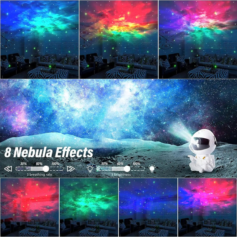 Projetor de estrelas galáxia luz noturna astronauta espaço projetor estrelado nebulosa lâmpada do teto led para quarto casa decorativa crianças presente