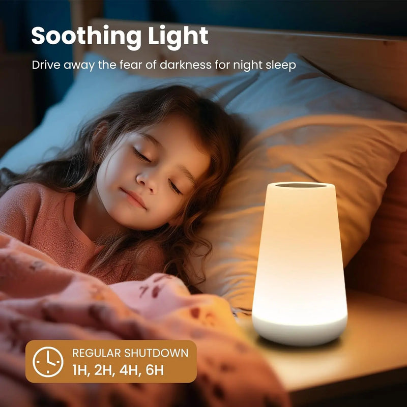 Lâmpada de mesa lâmpada cabeceira para o quarto 13 cores mudando toque luz da noite rgb remoto regulável usb recarregável portátil