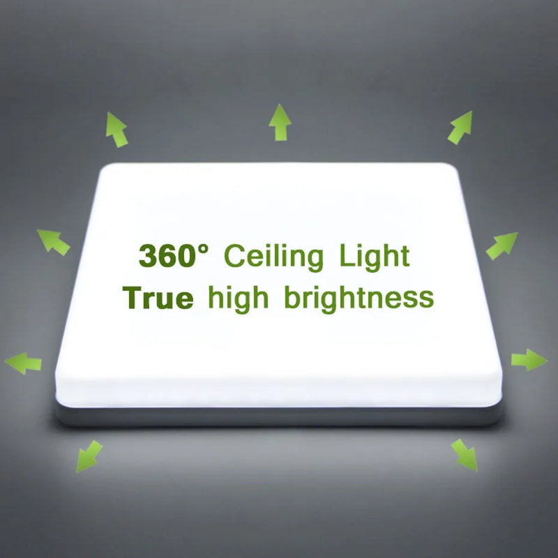Lâmpada de teto quadrada de led para iluminação de quarto, branco neutro, branco frio, branco quente, 48w, 36w, 24w, 18w, luz de teto para sala de estar