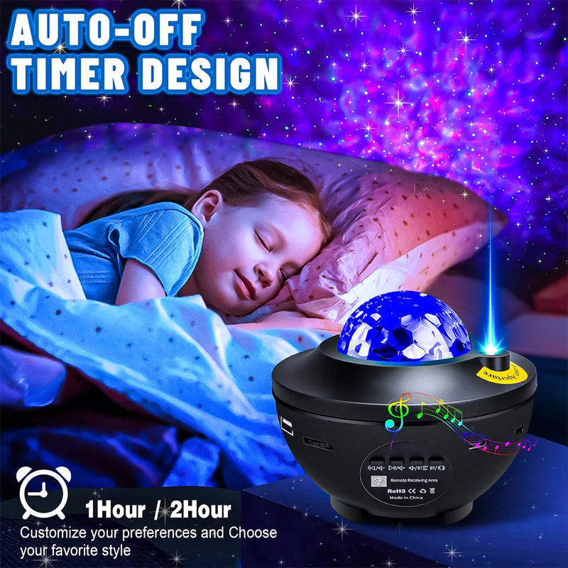Colorido estrelado projetor galáxia luz da noite criança bluetooth usb leitor de música estrela nightlight romântico projetor noite lâmpada presente