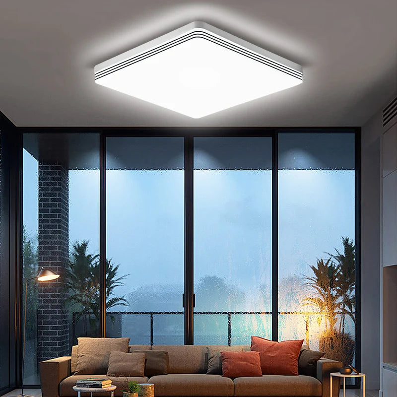 Lâmpada de teto quadrada de led para iluminação de quarto, branco neutro, branco frio, branco quente, 48w, 36w, 24w, 18w, luz de teto para sala de estar