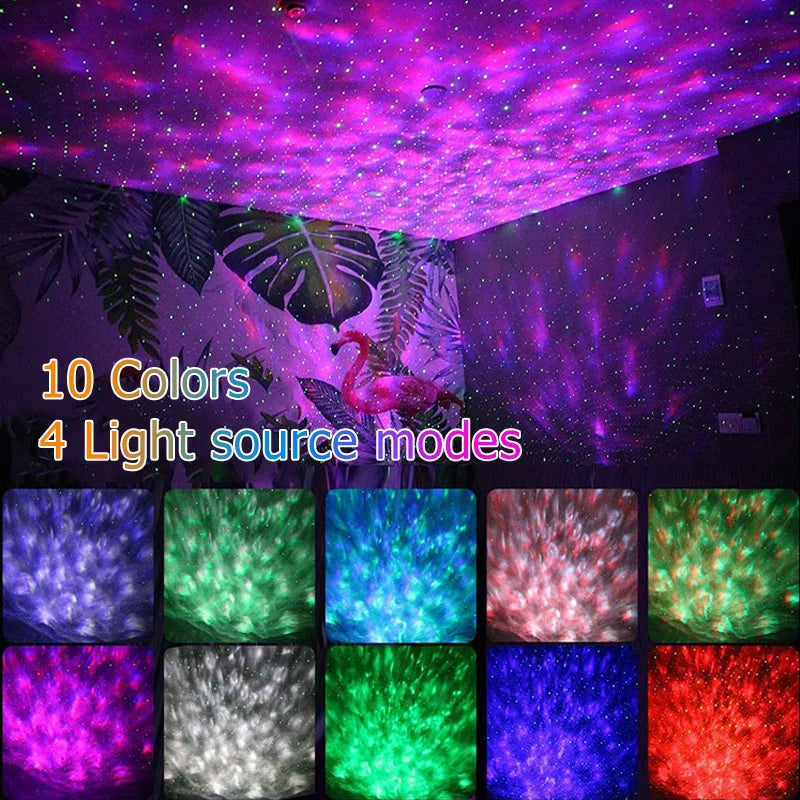 Colorido estrelado projetor galáxia luz da noite criança bluetooth usb leitor de música estrela nightlight romântico projetor noite lâmpada presente