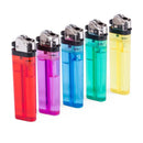 Isqueiros caixa isqueiros pedra Pacote 50 cores transparente isqueiro descartável com caixa de exposição